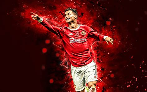 Download wallpapers 4k, Cristiano Ronaldo Manchester United, 2022, red ...