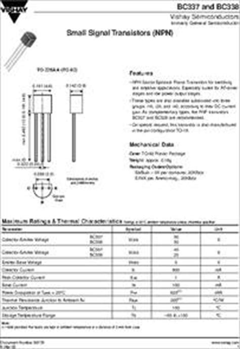 BC337 datasheet - Small Signal Transistors (NPN)