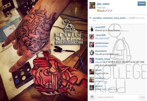 Tadoe Gets Glo Gang Tattoos | Welcome To KollegeKidd.com