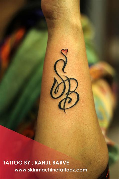 Initial S & B Tattoo by : Rahul Barve Skin Machine Tattoo Studio ...