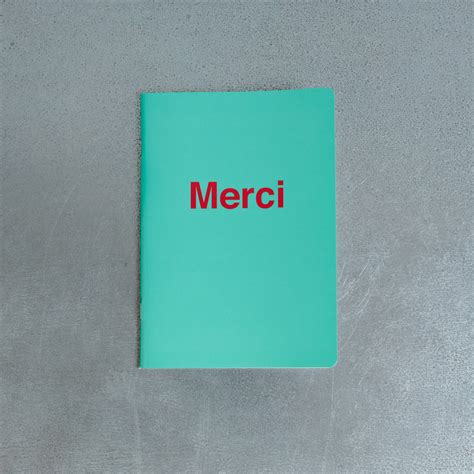 Merci notebook - Turquoise and Red