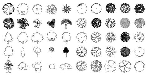 Multiple tree and plants blocks cad drawing details dwg file - Cadbull