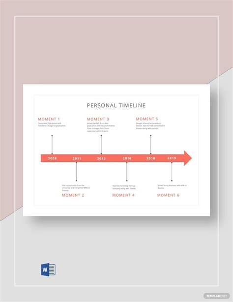 Personal Timeline Templates in Word - FREE Download | Template.net