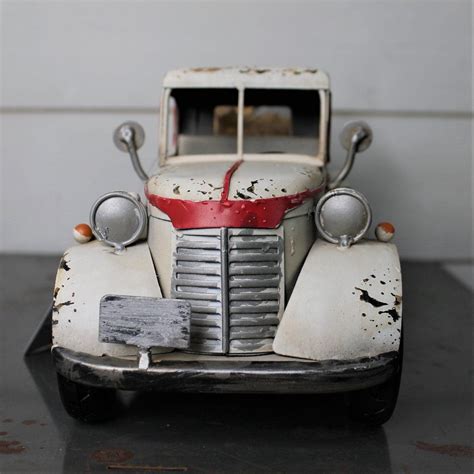 Large Metal Vintage Pick Up Truck Decor, White | Vintage interior, Vintage interior design, Decor