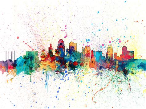 Kansas City Skyline Digital Art by Michael Tompsett - Fine Art America