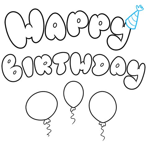 Happy Birthday Bubble Letters Printable