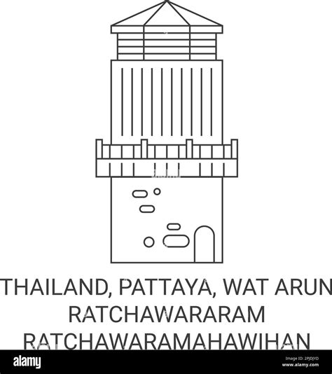 Thailand, Pattaya, Wat Arun Ratchawararam Ratchawaramahawihan travel landmark vector ...