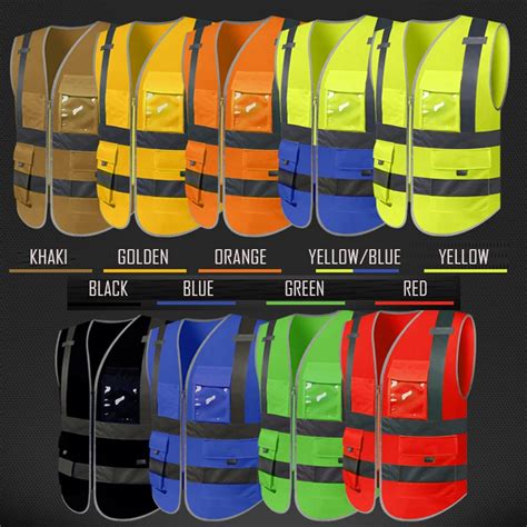 SFvest reflective waistcoat safety vests reflective multi pockets ...