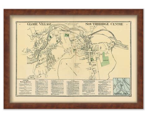 Village of SOUTHBRIDGE, Massachusetts 1870 Map