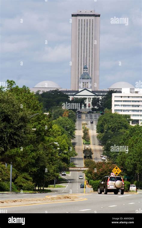 The Florida State Capital in Tallahassee Florida is seen with a high ...