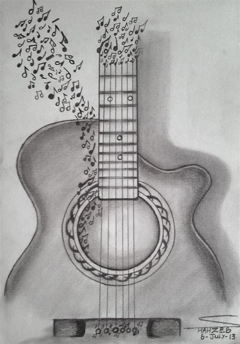 Explore collection of Guitar Drawing | Music drawings, Guitar drawing, Guitar sketch