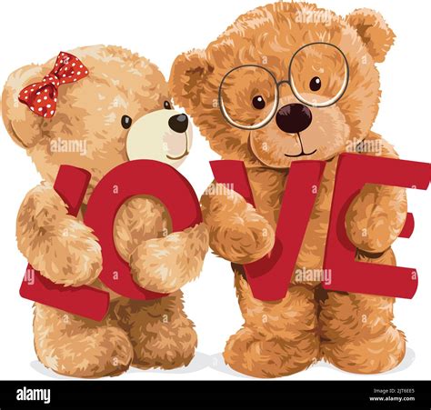 Teddy bear couple With Love Stock Vector Image & Art - Alamy