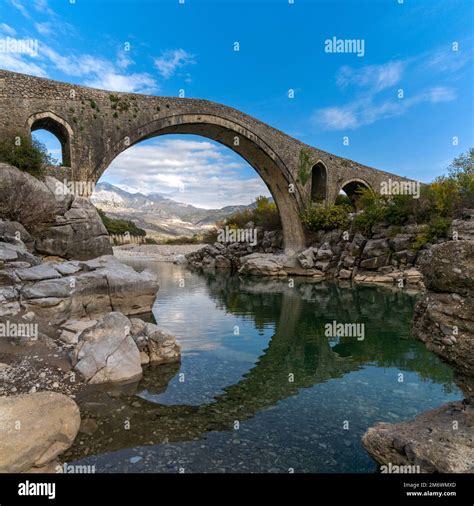 A view of the Ottoman Mesi Bridge near Shkoder in northwestern Albania Stock Photo - Alamy