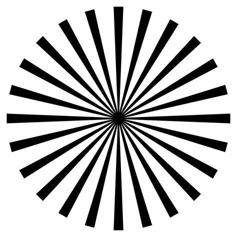 black and white beams element. Sunburst, starburst shape on white. Radial circular geometric ...