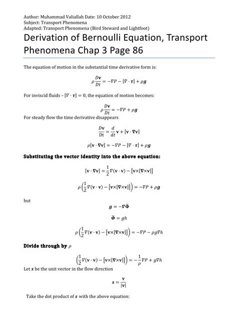 (PDF) Derivation of Bernoulli Equation - DOKUMEN.TIPS