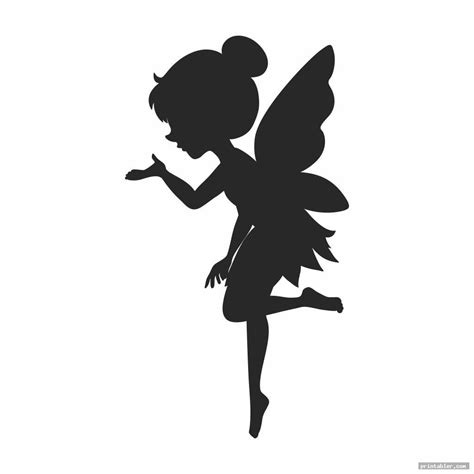 little printable fairy silhouette - printabler.com in 2020 | Fairy ...