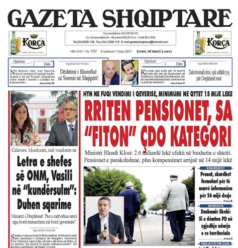 SHTYPI I DITES – 1 mars 2017 - Gazeta Shqiptare Online