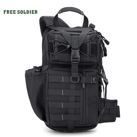 FREE SOLDIER Outdoor Sports Tactical Backpack For Camping Hiking Climbing Men's Backpack Nylon ...