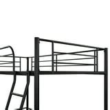 SYNGAR Loft Bunk Bed for Kids, Twin Bed Frame with Full-length Guardrail and Ladder, Platform ...