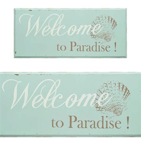 Welcome to Paradise Wall Sign – Nautical Tropical Gifts