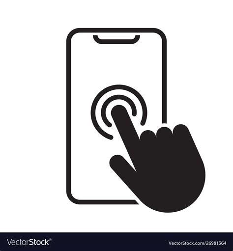 Smartphone screen with hand touch screen icon Vector Image