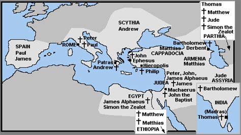 CNM33-ApostlesFate.gif 532×299 pixels | Bible mapping, Bible history, New testament