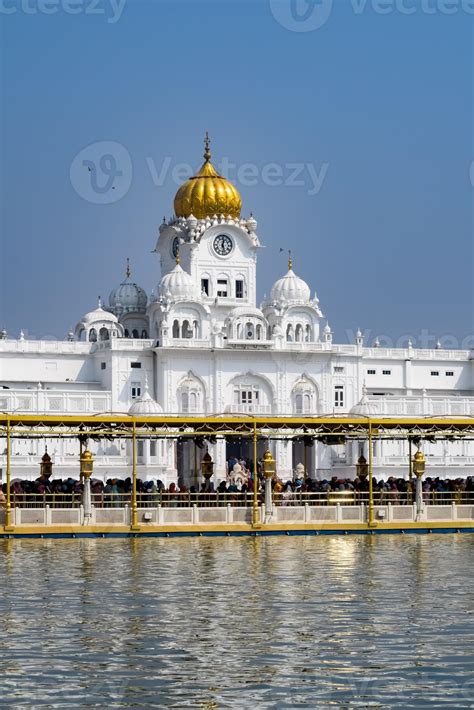 View of details of architecture inside Golden Temple Harmandir Sahib in ...