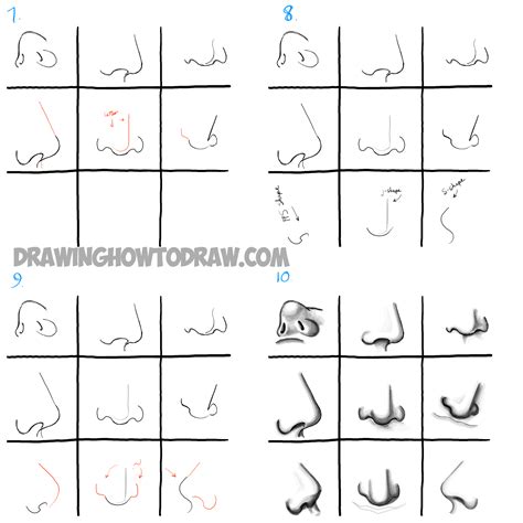 drawing noses from different angles - indianweddingoutfitsblackandsilver