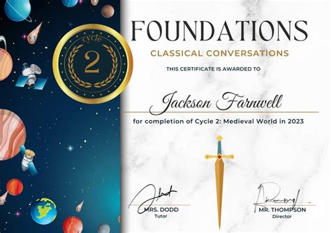 Classical Conversations FOUNDATIONS Certificates BUNDLE, CC Cycle 2, End of Year, Edit Templates ...