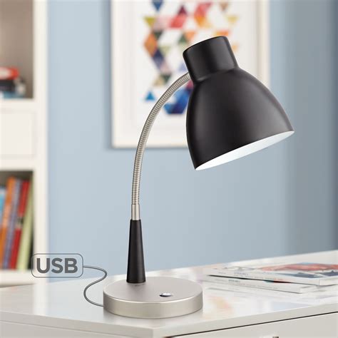 OttLite Adjust LED Desk Lamp with 2.1A USB Port - Portable, Adjustable, Desk Light; Black ...