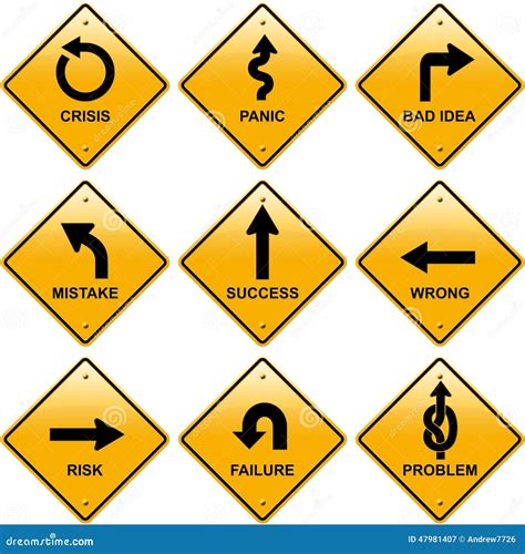 Rhombic Yellow Road Signs with Arrows Stock Image - Illustration of rhombic, object: 47981407