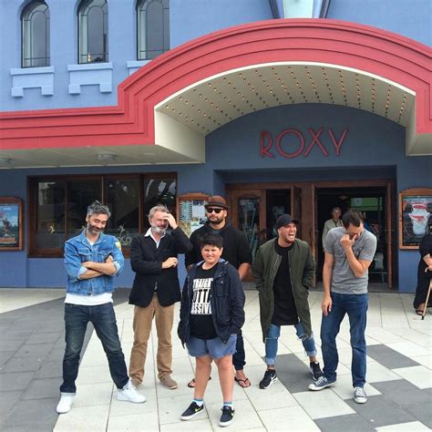 Taika Waititi, Sam Neil, Troy Kingi, Stan Walker, Cohen Holloway and Julian Dennison (front ...