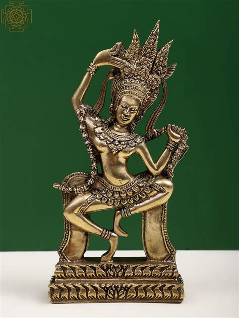 11" Brass Cambodian Dancing Goddess Khmer Apsara | Exotic India Art