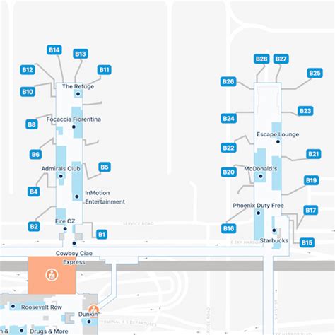 Phoenix Airport Concourse B Map & Guide