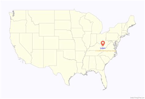 Map of Logan city, West Virginia - Thong Thai Real