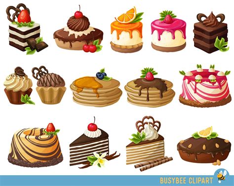 Cake Digital Clipart Pastry Clip Art Sweet Treat Cake Clip Art Dessert ...