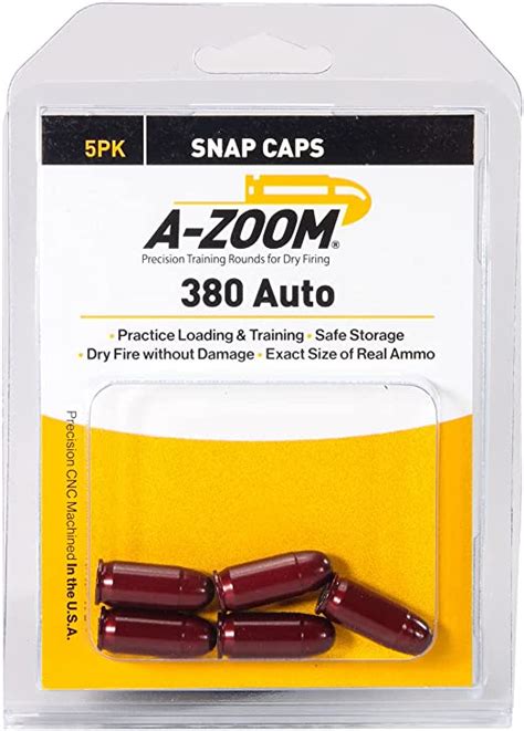 Amazon.com : Pistol Metal Snap Caps 380Auto 5pk : Gun Ammunition And ...