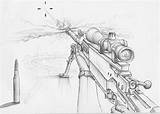 50 Cal Sniper Rifles Coloring Pages Sketch Page sketch template