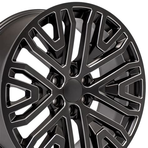 22 Inch Black Milled GMC Sierra Next Gen Wheels | Order GMC Sierra Next Gen Black Milled 22 Inch ...