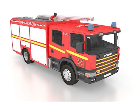 Scania fire truck 3D model - Download Free 3D models