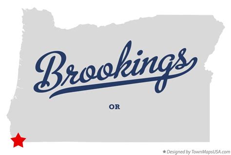 Map of Brookings, OR, Oregon