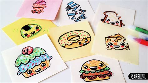 How To Draw Cute Food - Easy and Kawaii Drawings by Garbi KW - YouTube