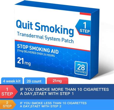 Quit Smoking Patches Step 1 - 21 mg 28 Patches | Effective Anti-Smoking Aid