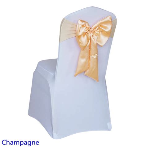 Champagne colour chair sash butterfly bow tie lycra satin sash self tie ...