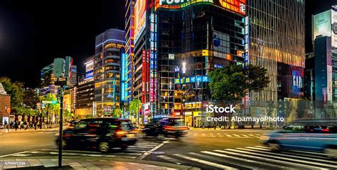 Ginza By Night Tokyo Stock Photo - Download Image Now - 2015, Apartment, Asia - iStock