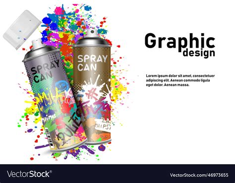 Aerosol paint for graffiti with art design Vector Image