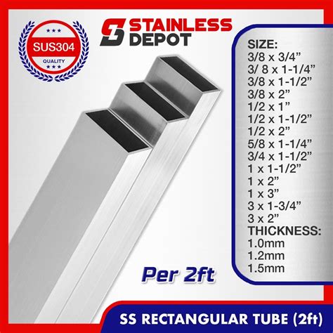 2FT Stainless Rectangular Tube Stainless Tubular Stainless Tube Stainless Steel SUS304 | Lazada PH