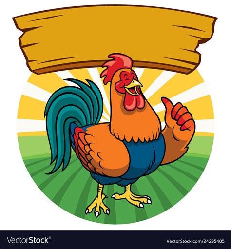 Happy chicken with cartoon style Royalty Free Vector Image