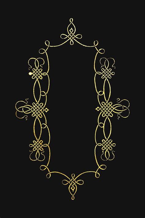 Gold filigree frame border vector | Premium Vector - rawpixel