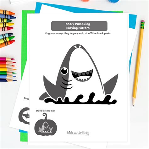 Celebrate Halloween With This Shark Pumpkin Carving Stencil Kids Activities Blog